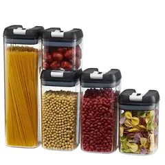 GENERICO - 7 Contenedores Alimentos Acrilicos Elegantes Cocina Despensa