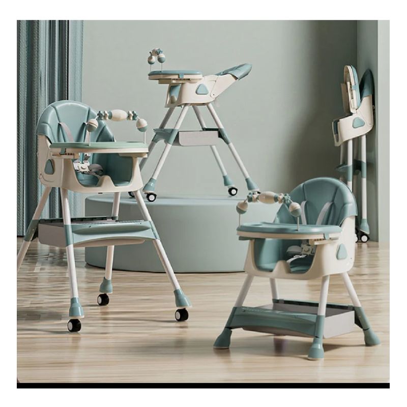 ANGELES DEL HOGAR - Silla Comedor Bebe 3en1  Colores Varios AZUL, ROSA O VERDE