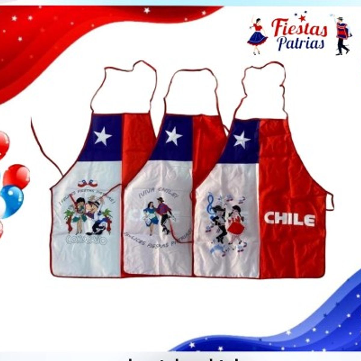 GENERICO - Delantal Pechera Cocina Parrillera De Fiestas Patria