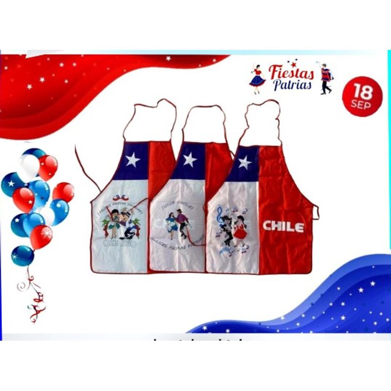 GENERICO - Delantal Pechera Cocina Parrillera De Fiestas Patria