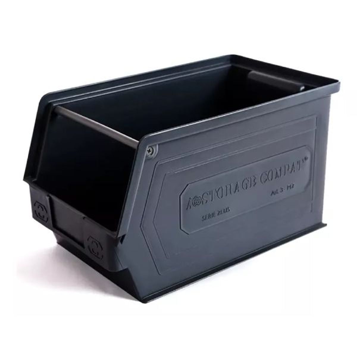 GENERICO - Caja Apilable Organizadora 350 x 200 x 200 mm Negra 3PL