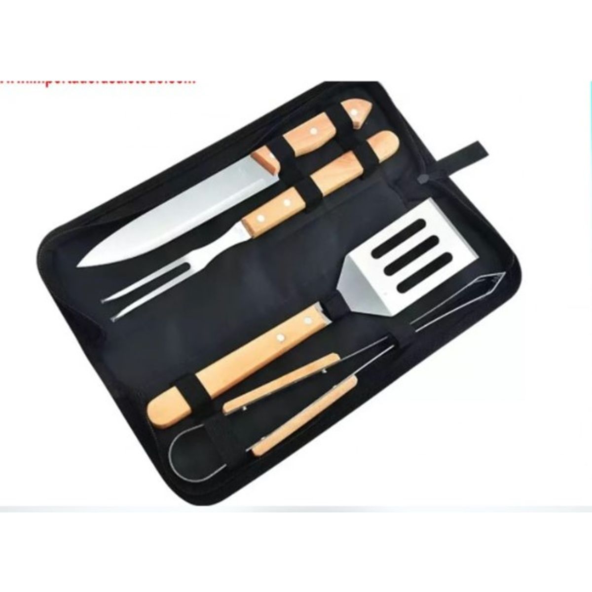 GENERICO - Set De Asado 4 Piezas Con Estuche Parrilla Asados Fiestas