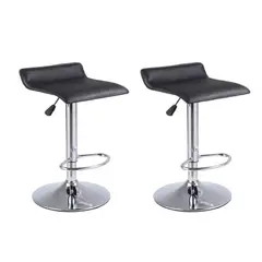 BJ HOGAR - Pack 2 Silla Piso Bar Altura Regulable Taburete Apoyapies BJ006