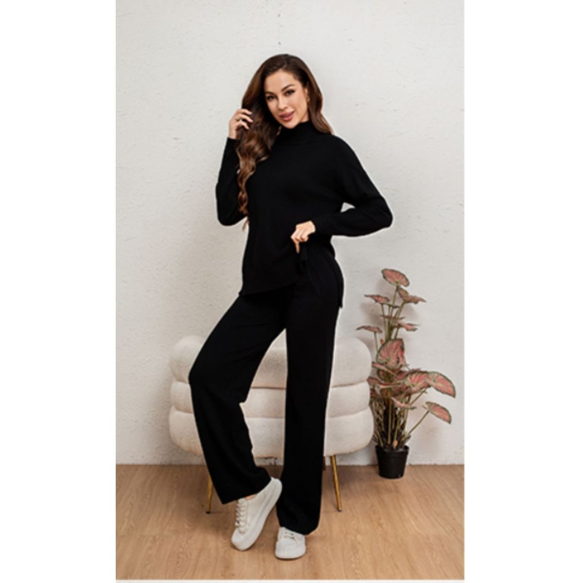 GENERICO - Conjunto 2 Piezas Mujer Tejido Soft Jersey + Pantalón 5066