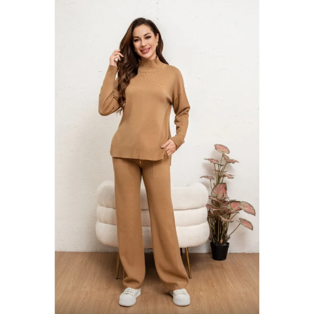 GENERICO - Conjunto 2 Piezas Mujer Tejido Soft Jersey + Pantalón 5066