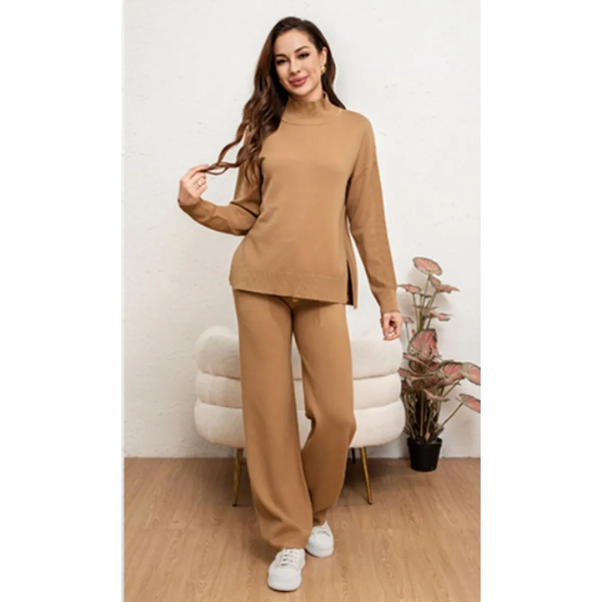 GENERICO - Conjunto 2 Piezas Mujer Tejido Soft Jersey + Pantalón 5066