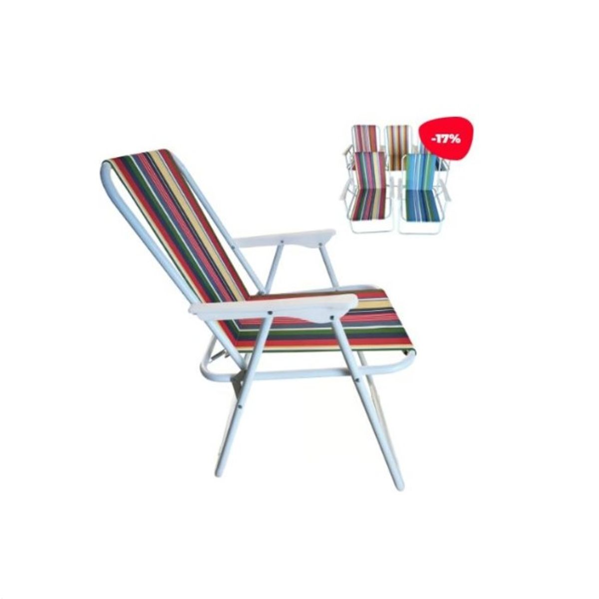 GENERICO - Silla De Camping Diseño De Rayas 51X46X75CM Surtidas