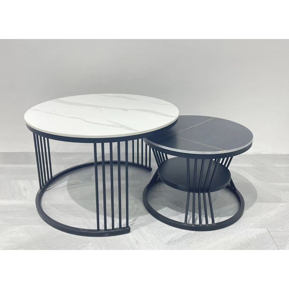 OEM - Mesa de Centro Redonda dos en uno de mármol