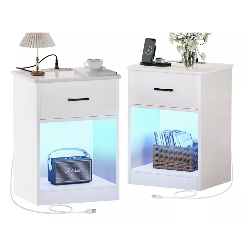 HOMER DESIGN - Velador Con Luz Variable Con Panel De Enchufes  40*35*60cm