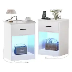 HOMER DESIGN - Velador Con Luz Variable Con Panel De Enchufes 40*35*60cm