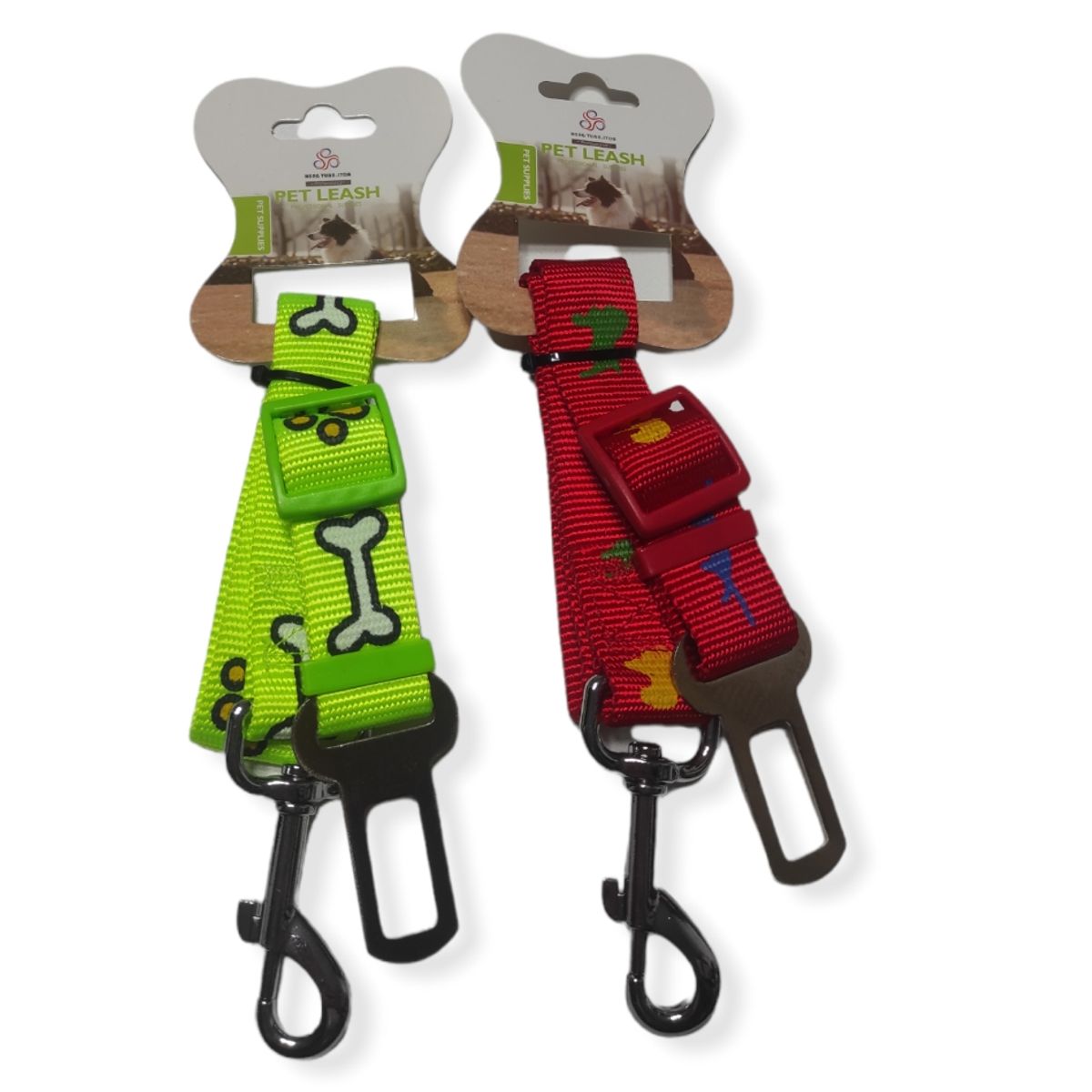 GENERICO - Pack 2 cinturon mascotas seguridad Auto Color Hembra Diseño