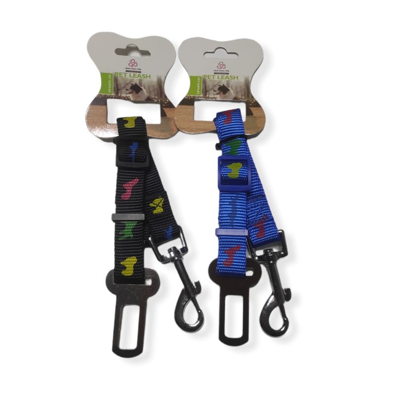 GENERICO - Pack 2 Cinturon Seguridad Mascota Auto Color Macho Diseño