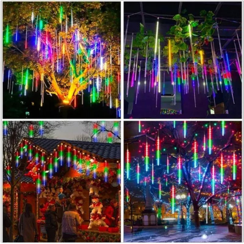 GENERICO - Guirnalda Led Lluvia Meteoro Multicolor Fiesta 50 Cm