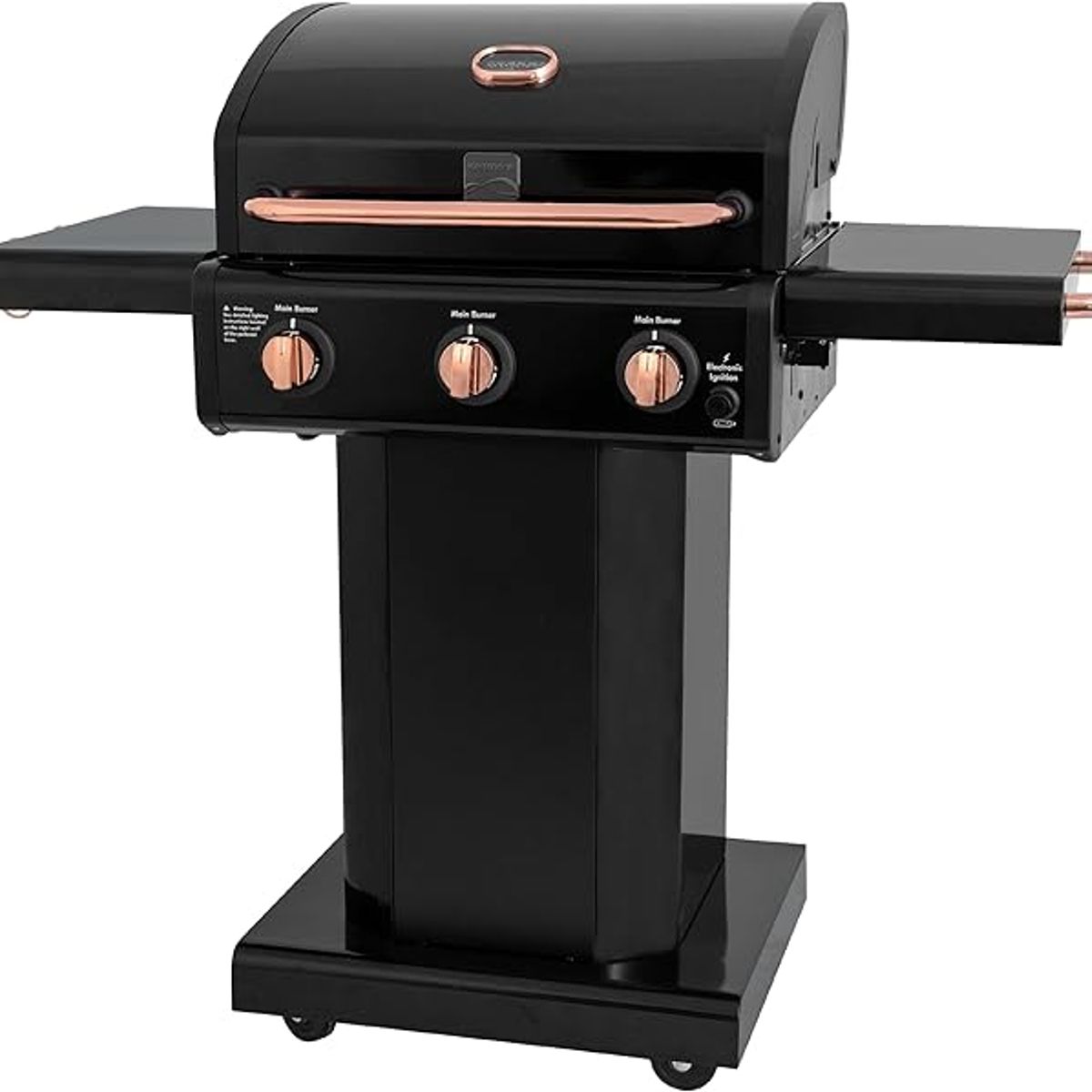 KENMORE - Parrilla a gas 3 kenmore Quemadores - Color Negro con Manillas Cobre