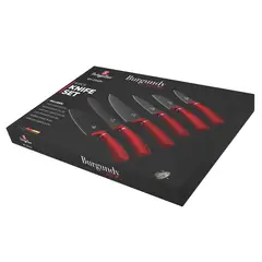 BERLINGER HAUS - Set de cuchillos 6 pzs, color rojo. Acero inoxidable
