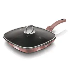 BERLINGER HAUS - Sartén grillado con tapa 2,1 Litros, color rosa. Aluminio forjado .