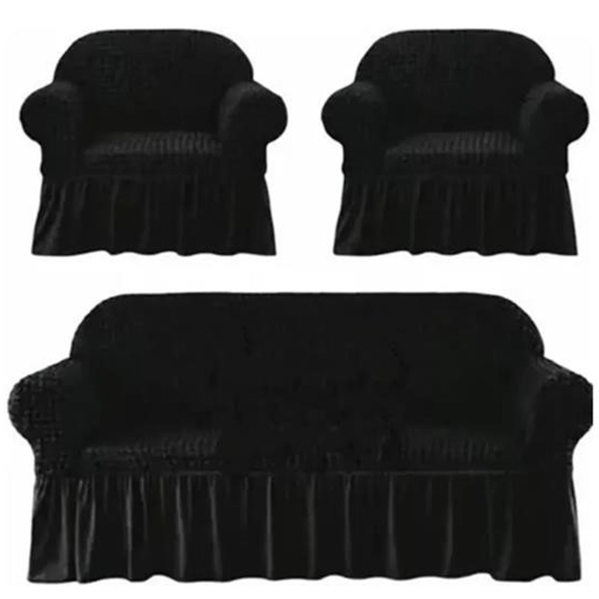 GENERICO - FUNDA TURCA AJUSTABLE COLOR NEGRO PARA JUEGO DE MUEBLE TRADICIONAL