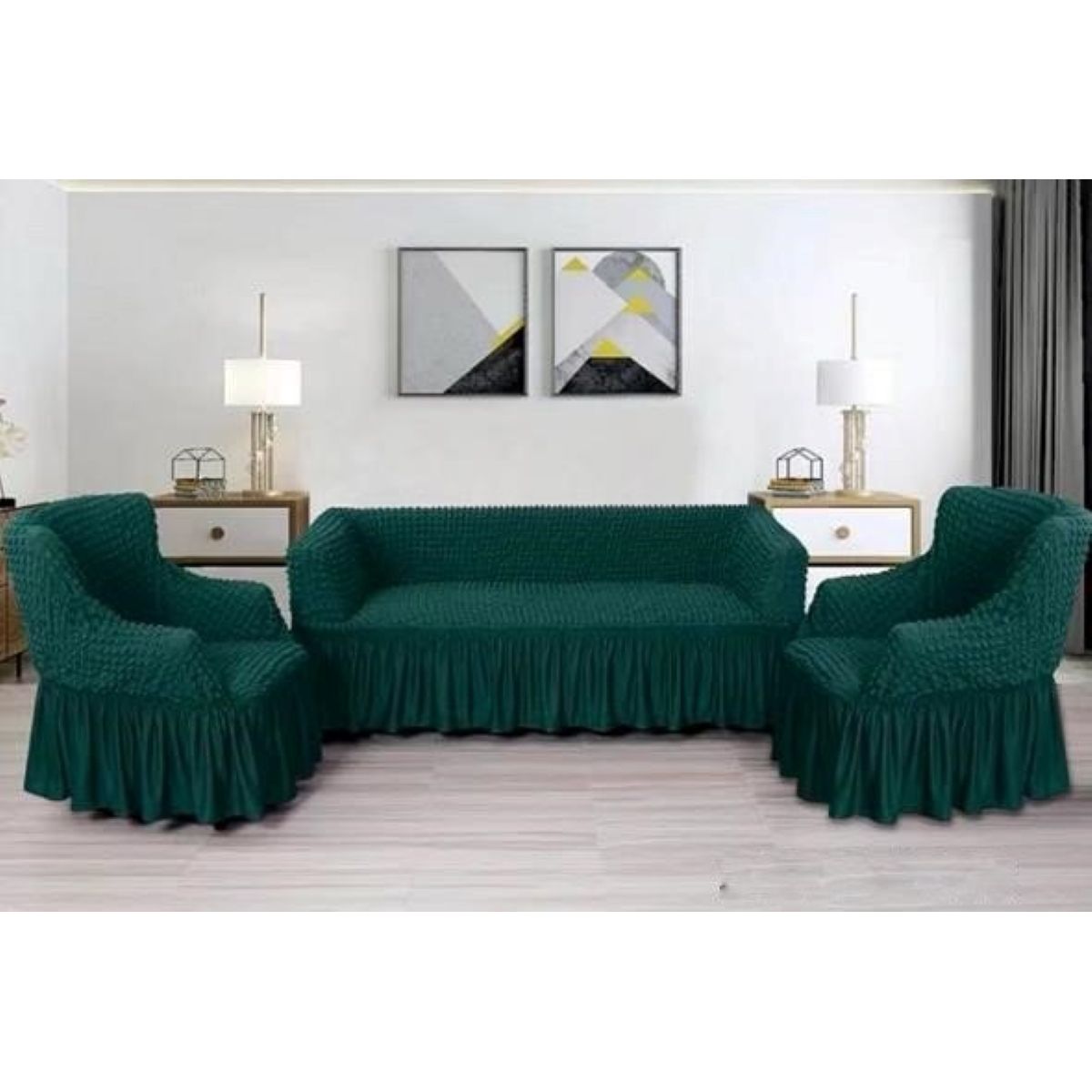 GENERICO - FUNDA TURCA AJUSTABLE COLOR TURQUESA PARA JUEGO DE MUEBLE TRADICIONAL