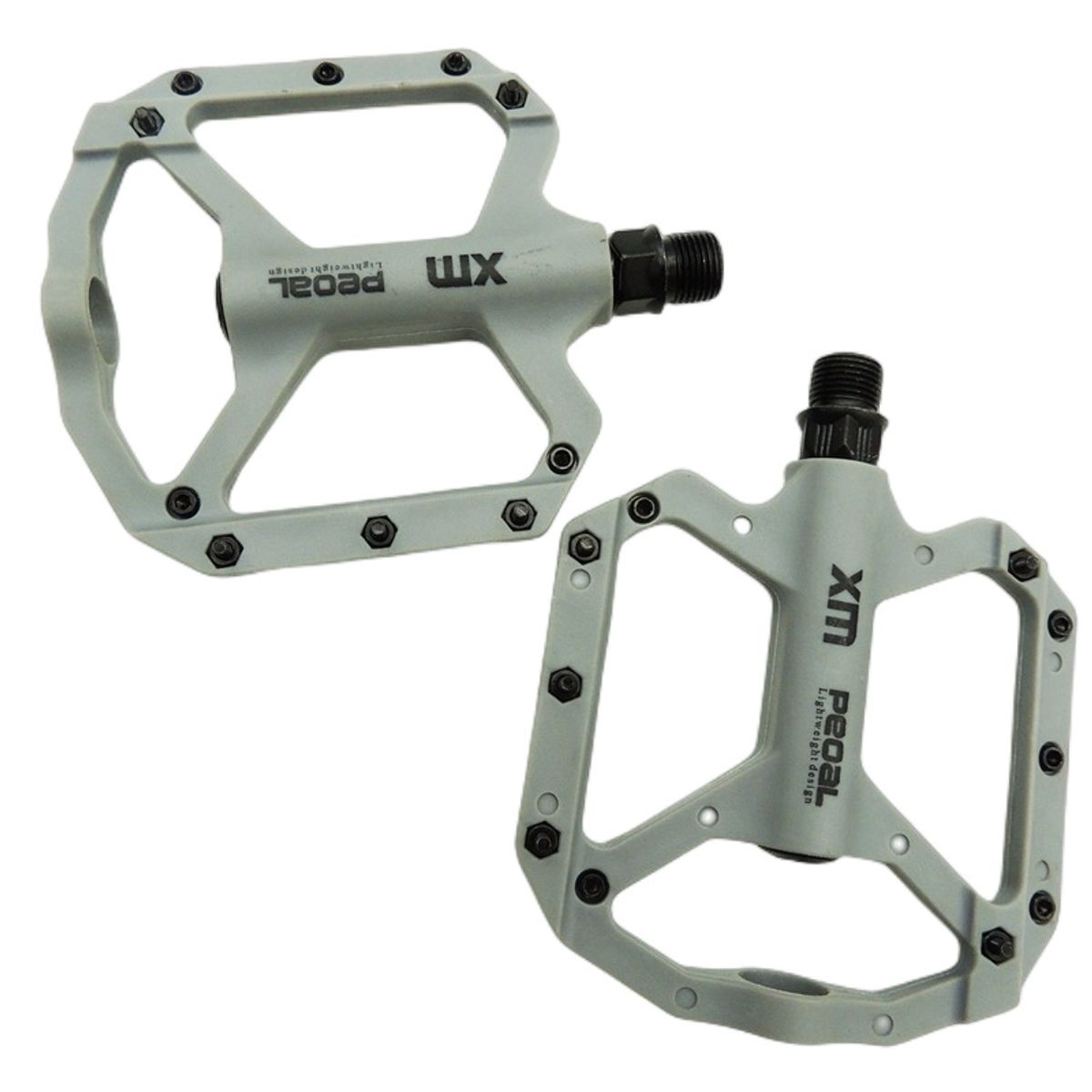 DEFENSOR FOREVER - Pedales MTB Ultraligeros Resistentes y Antideslizantes Gris