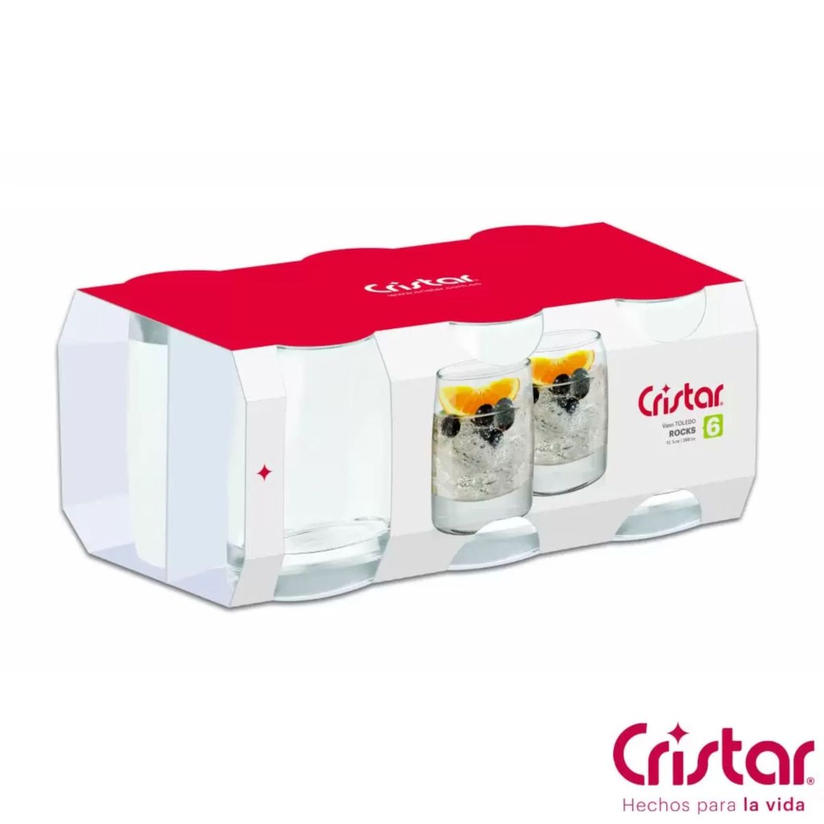 CRISTAR - Pack 12 Vasos De Vidrio Bajos Y Altos Bebidas Cóctel