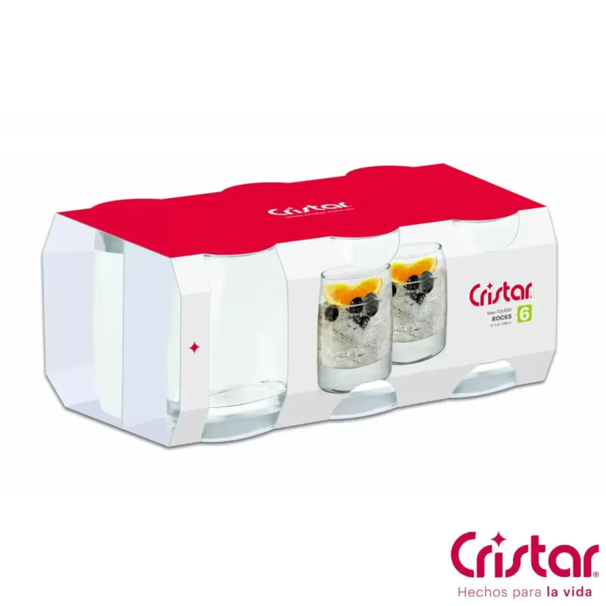 CRISTAR - Pack 12 Vasos De Vidrio Bajos Y Altos Bebidas Cóctel