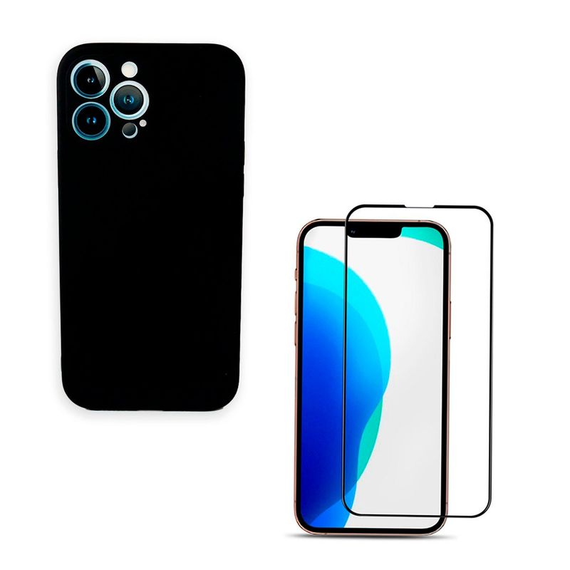 JOIGO - Carcasa Lamina Vidrio Para iPhone 14 Pro Negro