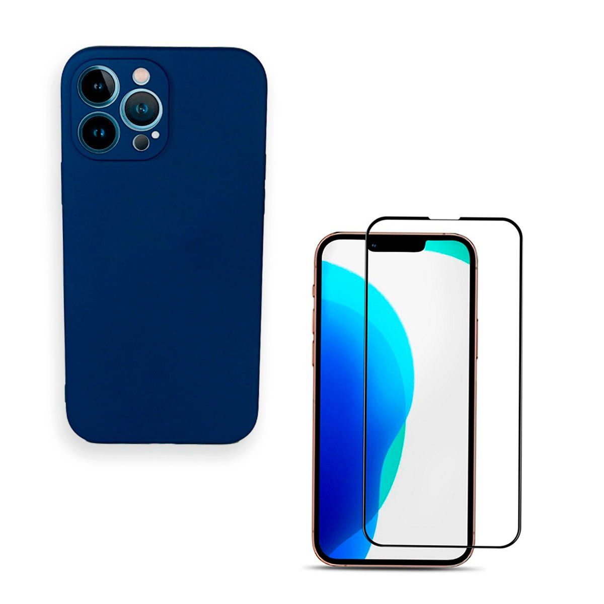 JOIGO - Carcasa Lamina Vidrio Para iPhone 14 Pro Azul