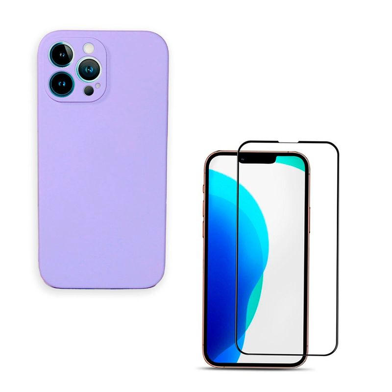 JOIGO - Carcasa Lamina Vidrio Para iPhone 14 Pro Lila