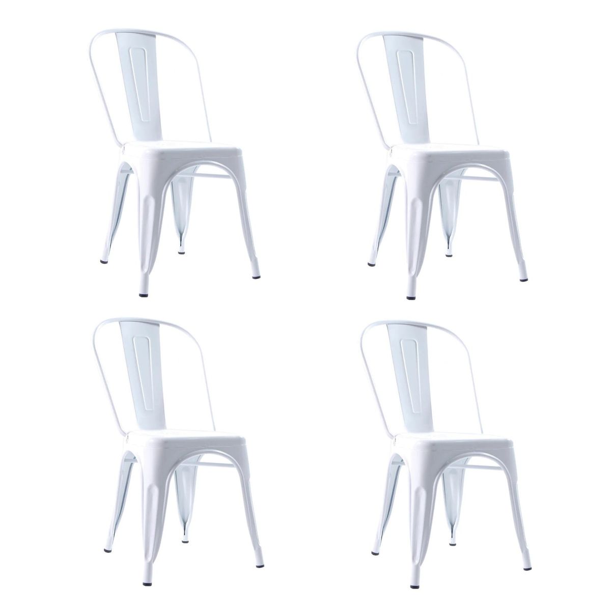 GENERICO - Pack 4 sillas de Metal Tolix para Comedor Bar LF5-01  - blanco