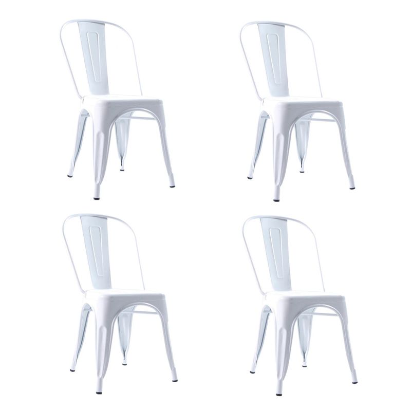 GENERICO - Pack 4 sillas de Metal Tolix para Comedor Bar LF5-01  - blanco