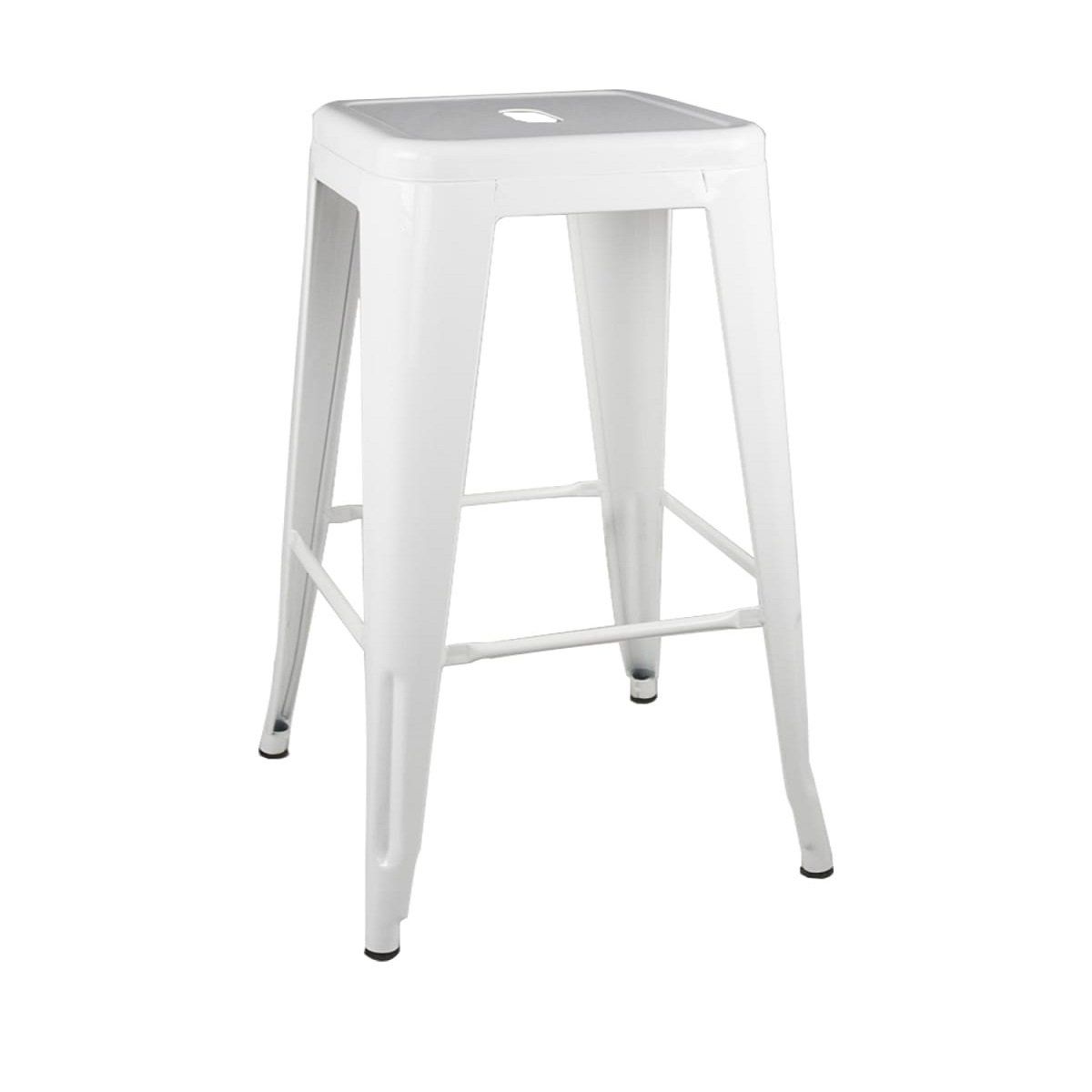 GENERICO - Pack 4 Taburetes Pisos Metal Tolix para Comedor Bar 66cm - Blanco