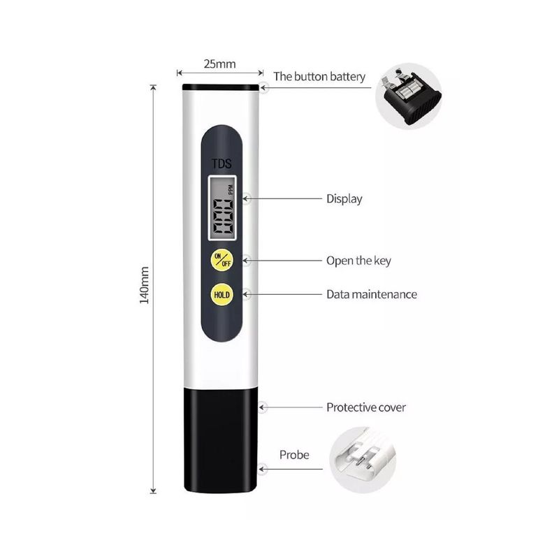 UNIVERSAL - Medidor Digital Tester Pureza Agua Tds Meter