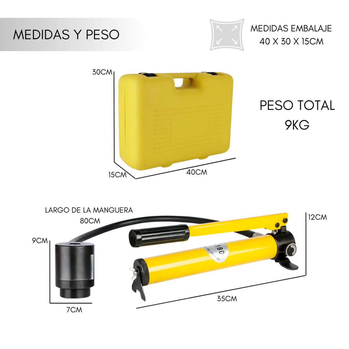 GENERICO - Knock Out Perforadora Perforador Tablero Sacabocados 8 Ton