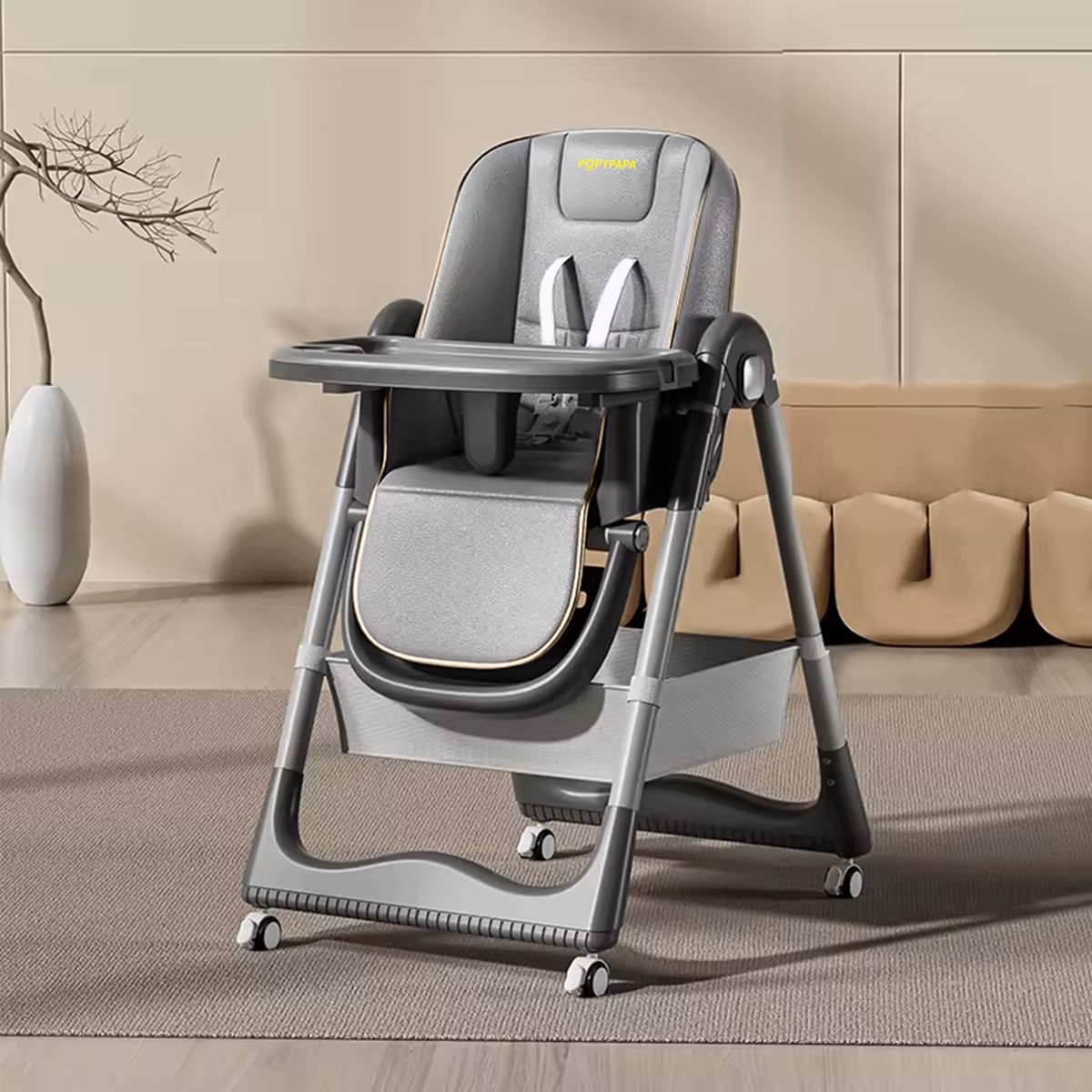 MUNDO ONLINE - Silla De Comer Respaldo Y Altura Ajustable Plegable S-330