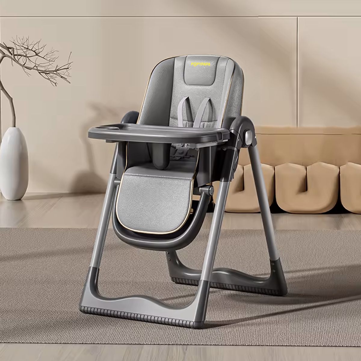 MUNDO ONLINE - Silla De Comer Respaldo Y Altura Ajustable Plegable S-330