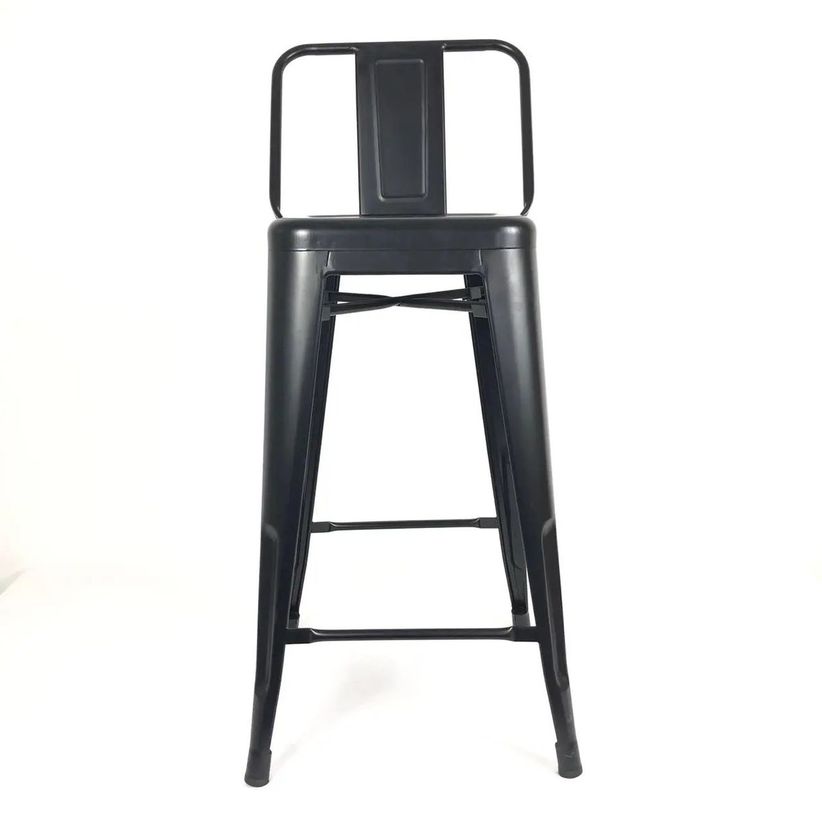 GENERICO - Taburete Piso Metal Tolix para con respaldo LF5-03HB  - negro