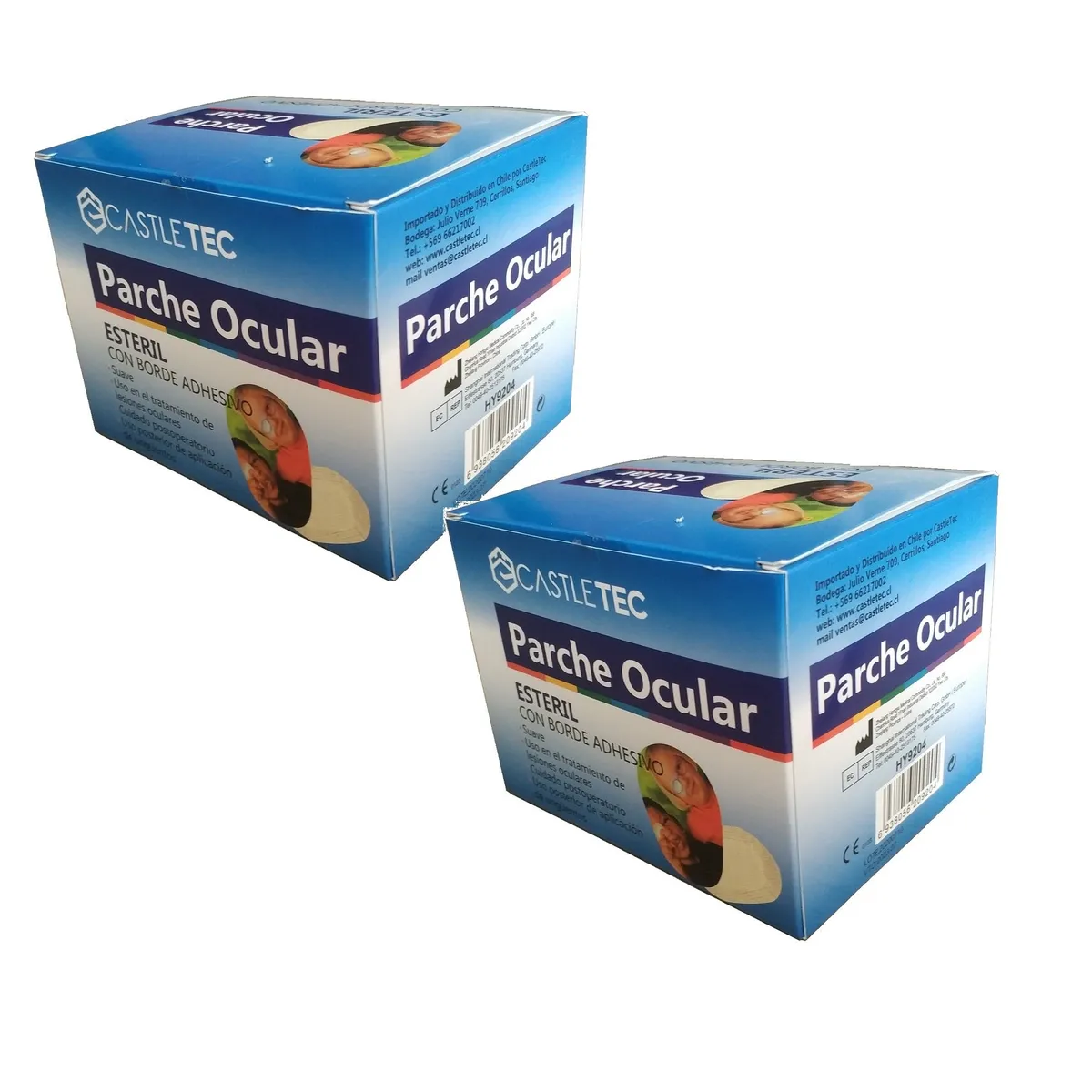 CASTLETEC - Pack Parche Ocular Adhesivo Color Piel 100 Unid.