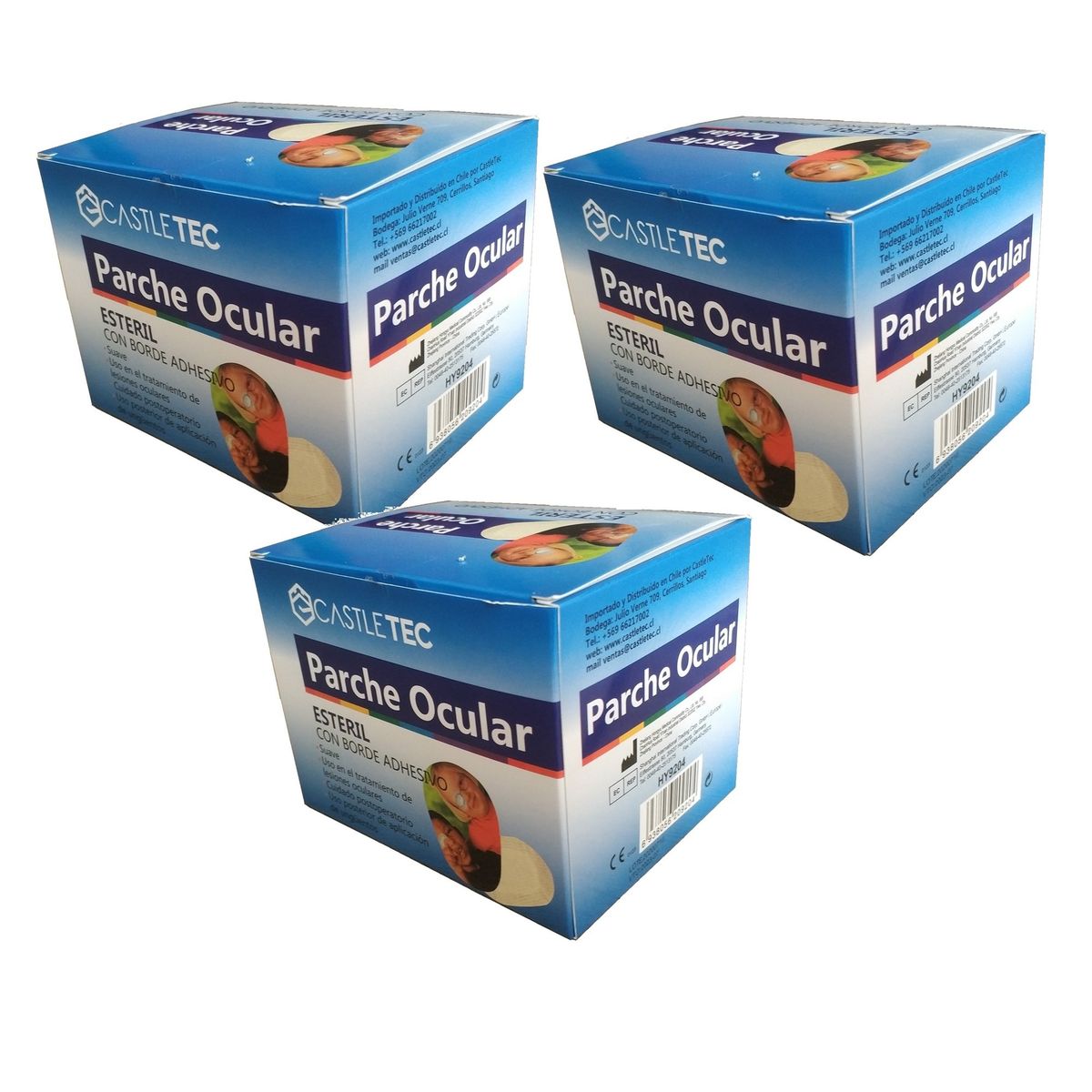 CASTLETEC - Pack Parche Ocular Adhesivo Color Piel 150 Unid.