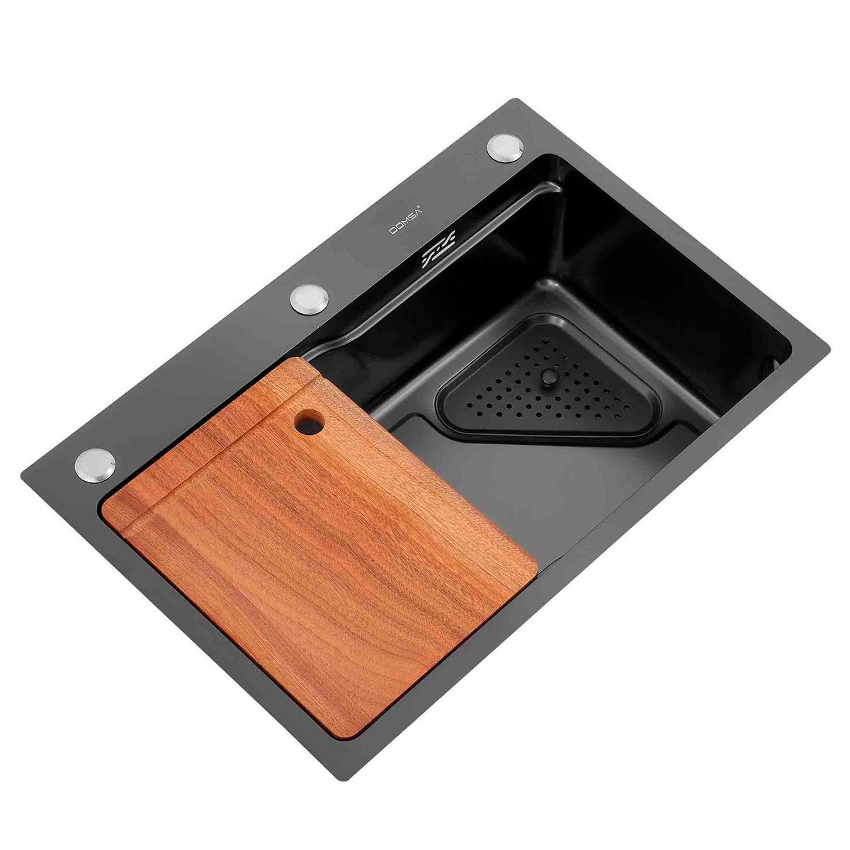 DOMSA - Lavaplatos Deluxe Domsa MDS6845A Black Sobre Cubierta  68x45x20 cm