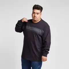 GANGSTER - Plus Polera Manga Larga Link Negro