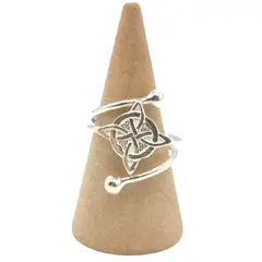 GENERICO - Anillo Nudo de Bruja Plata Ajustable Amuleto Wicca