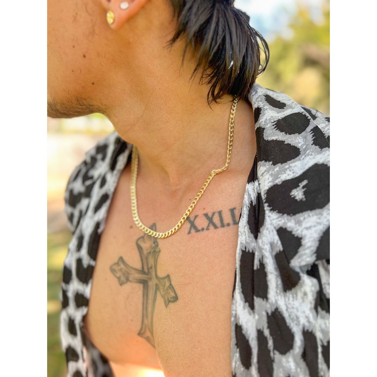 GENERICO - Cadena Tejido Cubana Gruesa Unisex Oro Laminado 18k