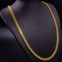 GENERICO - Cadena Tejido Cubana Gruesa Unisex Oro Laminado 18k