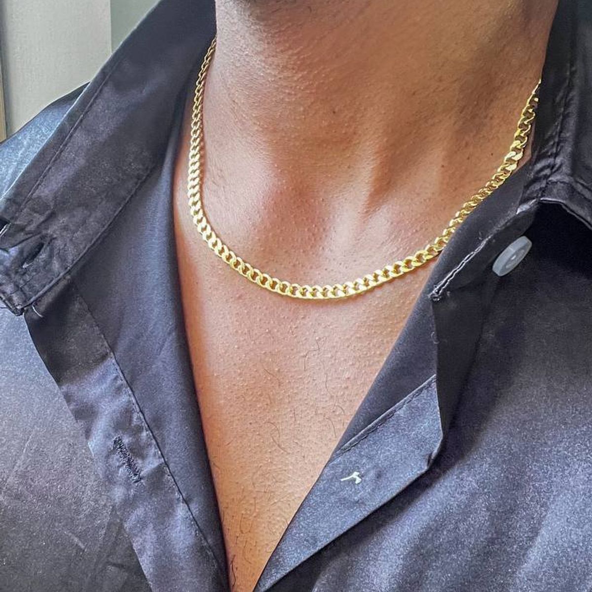 GENERICO - Cadena Tejido Cubana Gruesa Unisex Oro Laminado 18k