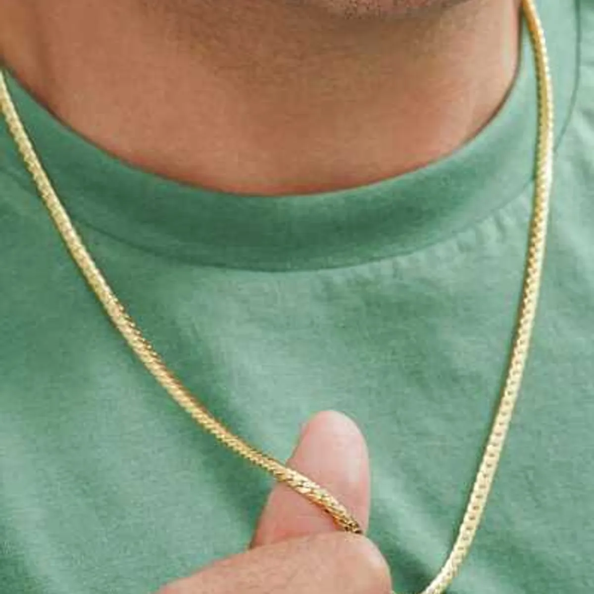 GENERICO - Cadena Tejido Piel De Serpiente Semi gruesa 65cm Oro Laminado 18k