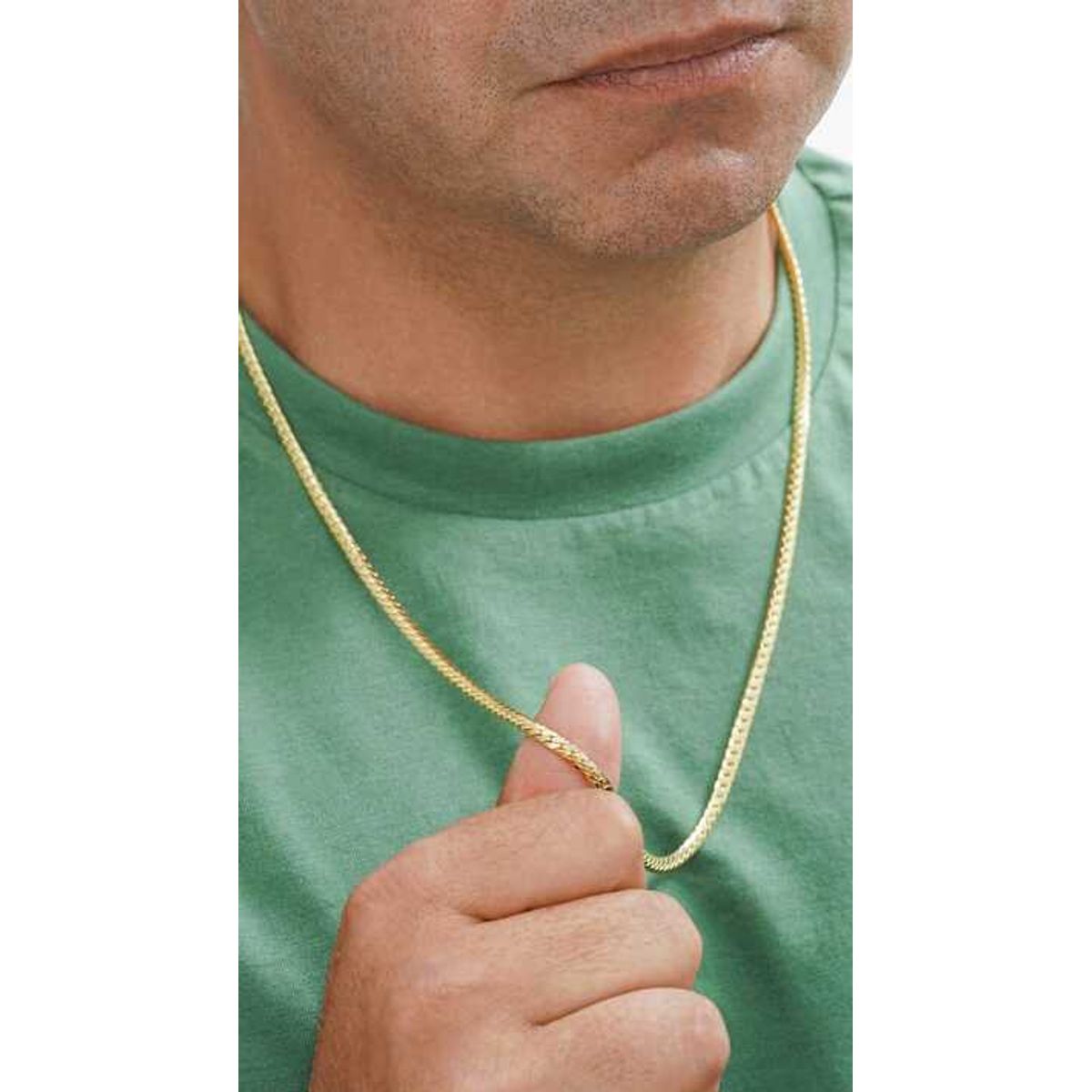 GENERICO - Cadena Tejido Piel De Serpiente Semi gruesa 65cm Oro Laminado 18k