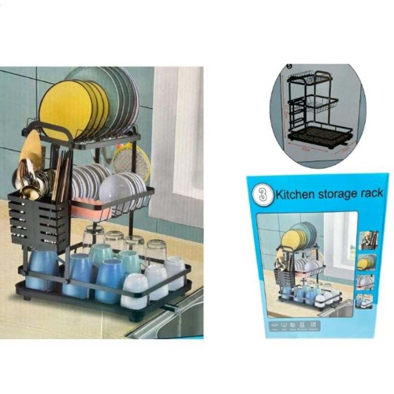 GENERICO - Organizador De Platos De Cocina 3 Niveles Inoxidable