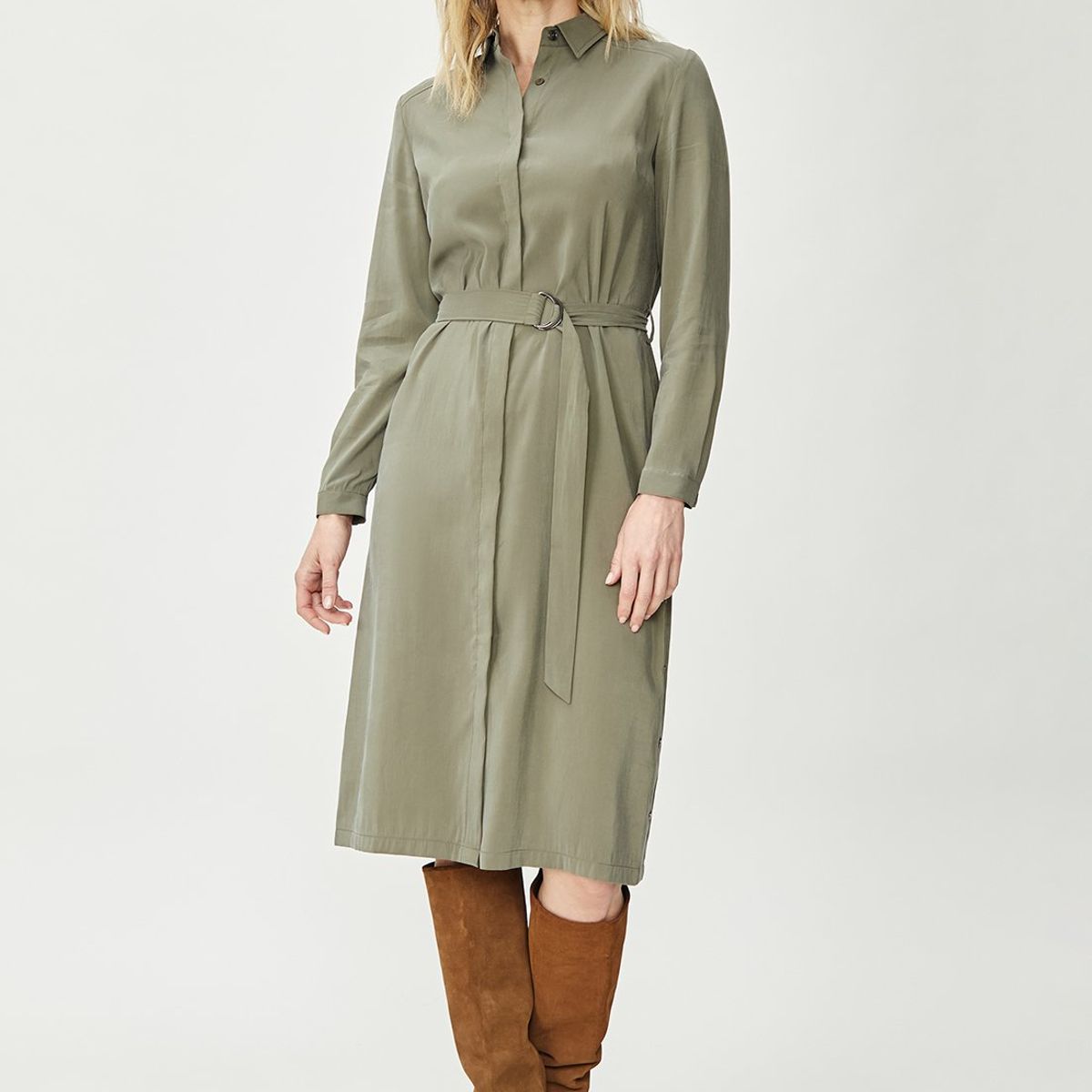 MA GRIFFE - Vestido Largo Avellana Mujer Magriffe