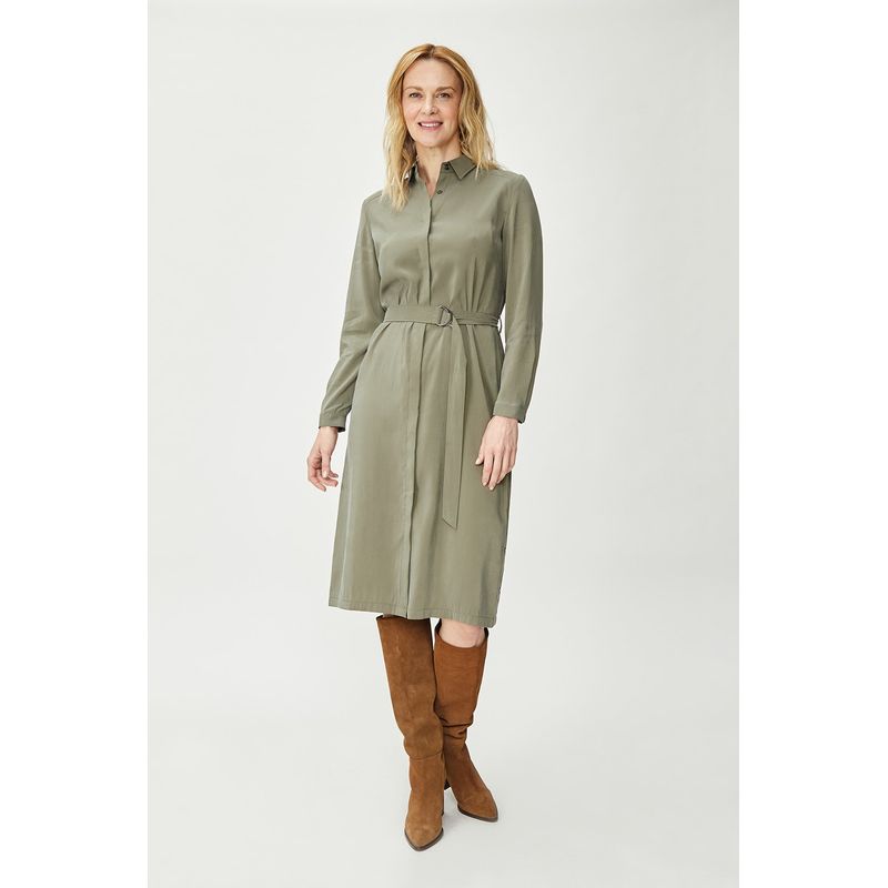MA GRIFFE - Vestido Liso Verde Magriffe