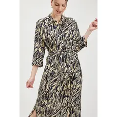 ASH - Vestido Camisero Estampado Beige
